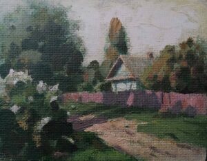30. В. Н. Решитов, "Этюд весенний", масло/оргалит, 14х18см., 2017 г.