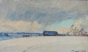 19. Сергей Зайцев, "Март", холст на картоне, 12х20см., 2000г.