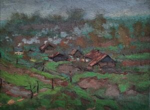 23. Владимир Турик, "Воронеж", картон/масло, 19х26см., 1940-е годы