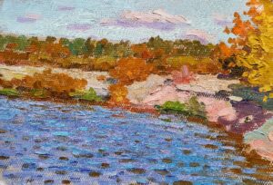 21. Владимир Турик, "Воронеж", картон/масло, 27х18см., 1970-тые