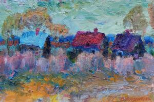 13. Алексей Белянин, "Баньки", картон/масло, 15,5х23см, 2010г.