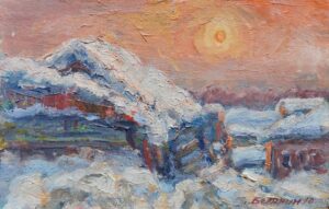 9. Алексей Белянин, "под снегом", картон/масло, 15,5х23см, 2010 г. 