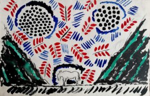 8. "Ослик", гуашь/бумага, 19х29см, 1980-тые