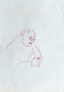 23. "Портретный набросок", цветной карандаш/бумага, 27х19см, 1980-тые
