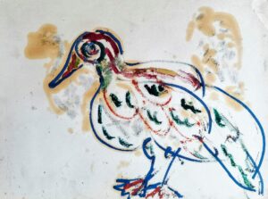 15. "Уточка", масло/бумага, 36х48см, 1980-тые