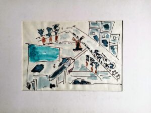 24. "Городской эскиз", смешанная техника/бумага, 20х29см (без паспарту), 1980-тые