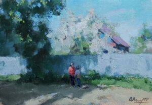 46. В.Н. Решитов, "Майский день", масло/картон, 20х28 см., 2017 г.
