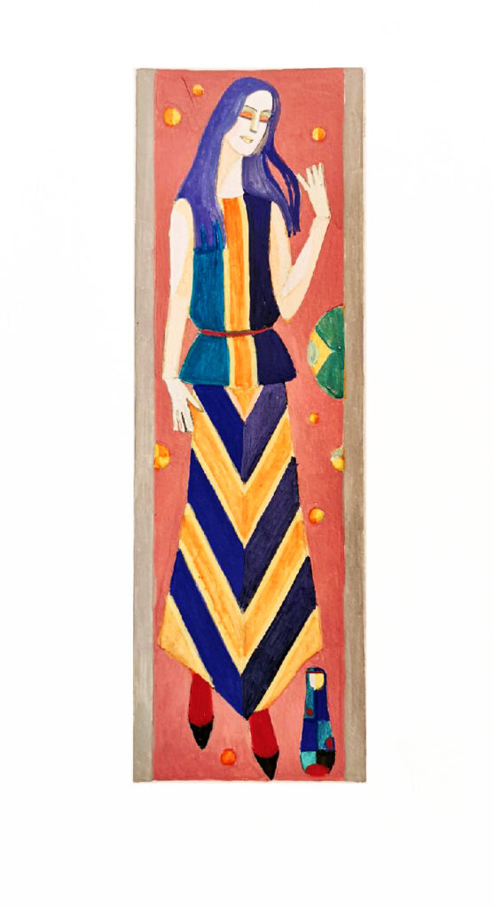 31. Эскиз театрального костюма,1980-2000, Народный Театр Ларисы Левицкой, проект, гуашь/бумага, 39,5х20,5см.